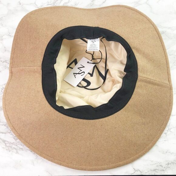 NWT ASN Hats Harper Adjustable Soft Felt Hat (M) Oatmeal Tan Camel Braid Lined - Picture 5 of 10